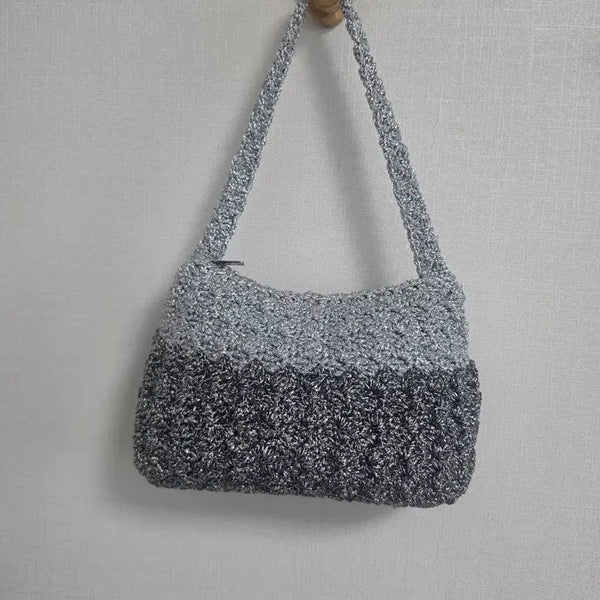 [BUNJANG] Handmade Knitted Shoulder Bag / 핸드메이드 뜨개 숄더백 반반