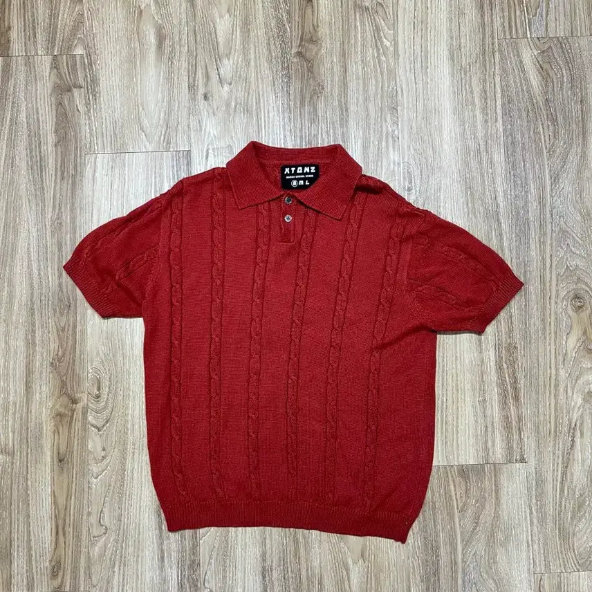 [BUNJANG] Extons Cable Knit T-shirt Size 95 / 엑스톤즈 반팔 꽈배기 니트 95