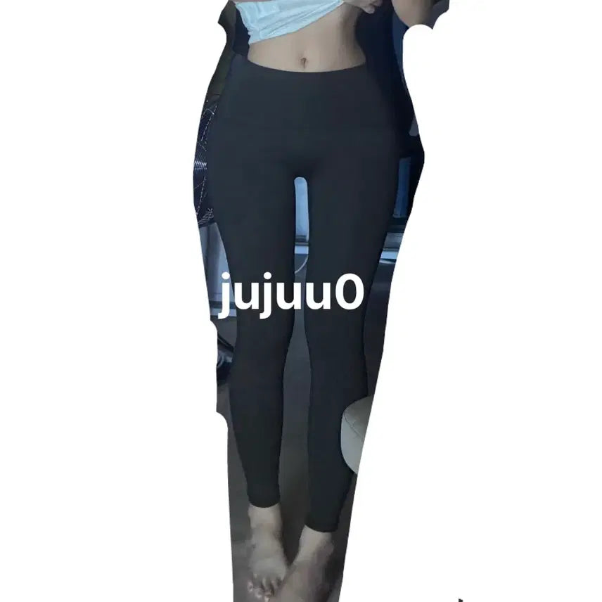[BUNJANG] High-Waisted Bootcut Leggings Black / 검정 레깅스 (착샷)