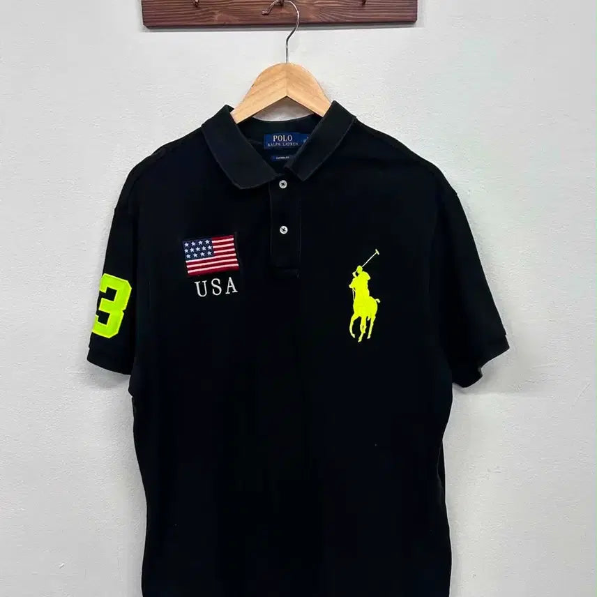 [BUNJANG] Polo Ralph Lauren Big Pony USA Flag Custom Fit Short Sleeve Polo Shirt XL / [XL] 폴로 랄프로렌 빅포니 USA 미국 성조기 pk 반팔 카라티