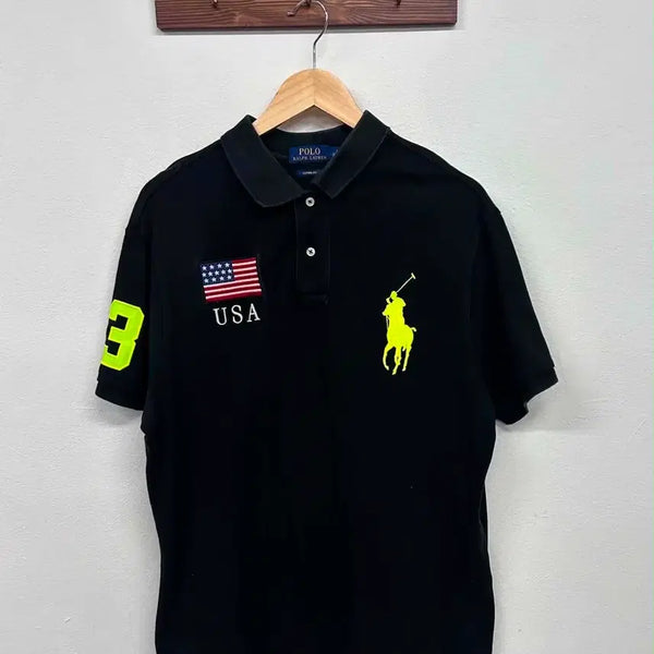 [BUNJANG] Polo Ralph Lauren Big Pony USA Flag Custom Fit Short Sleeve Polo Shirt XL / [XL] 폴로 랄프로렌 빅포니 USA 미국 성조기 pk 반팔 카라티