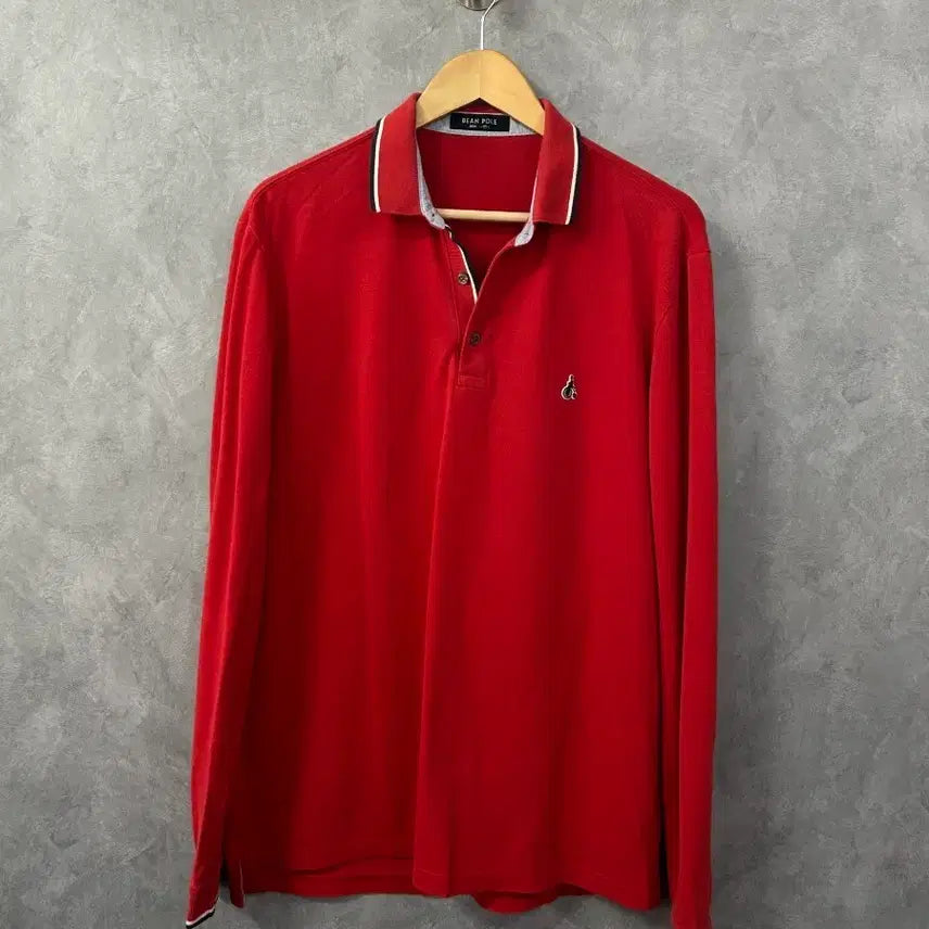 [BUNJANG] Beanpole Red Long Sleeve Polo Shirt Size 105 / 빈폴 롱슬리브 폴로티 레드 105사이즈
