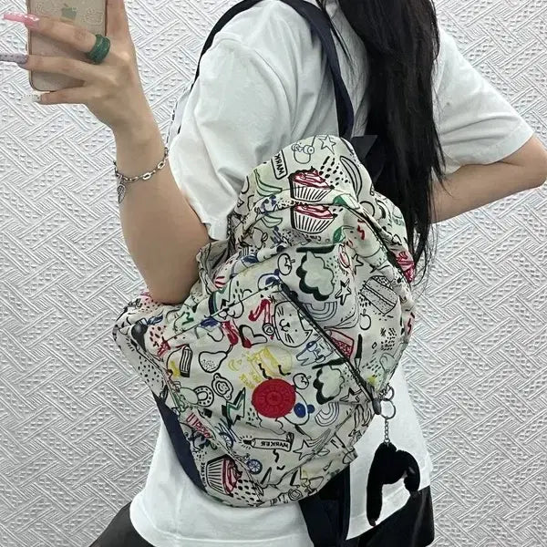 [BUNJANG] Kipling Rare Vintage Y2K Retro Painting Backpack / 키플링 희귀 빈티지 Y2K 레트로 키치 페인팅 백팩 C13490