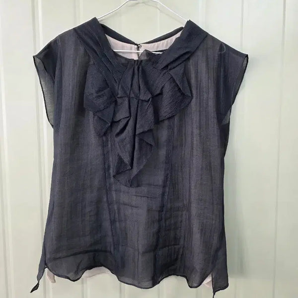 [BUNJANG] Yohanex Frill Blouse Black / 요하넥스  프릴 블라우스 블랙  98