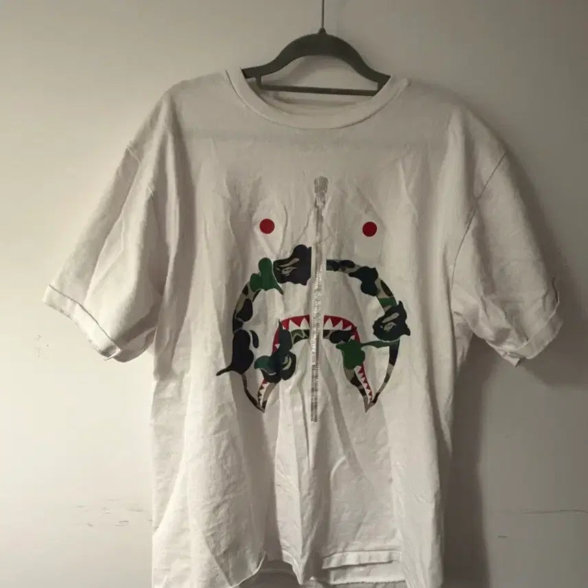 [BUNJANG] BAPE ABC Camo Rebuild Shark T-Shirt White XL / 베이프 ABC 카모 리빌드 샤크 티셔츠 화이트 XL