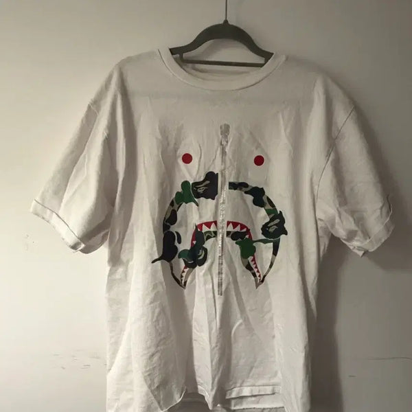[BUNJANG] BAPE ABC Camo Rebuild Shark T-Shirt White XL / 베이프 ABC 카모 리빌드 샤크 티셔츠 화이트 XL
