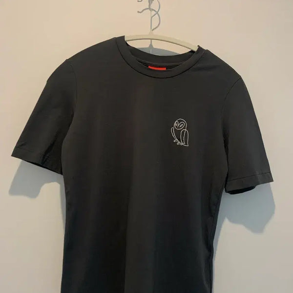 [BUNJANG] Luckychouette Owl Logo T-shirt Dark Grey Size 36 / 억키슈에뜨 오울 반팔티 36