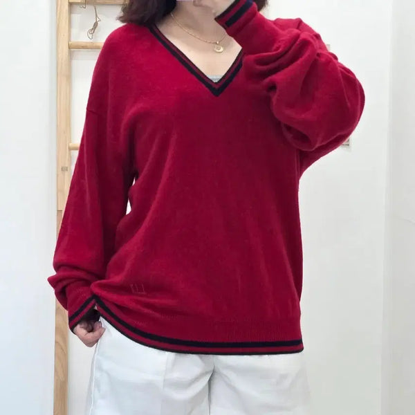 [BUNJANG] Dunhill 100% Cashmere V-Neck Knit Sweater / [프립]40"/던힐(dunhill) 100% 캐시미어 V넥 니트