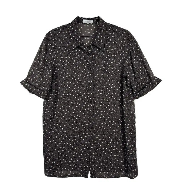 [BUNJANG] LEILIAN Pattern Short Sleeve Shirt / LEILIAN  잔패턴 반팔 셔츠 프렌치시크 컨페티 프린트 오피스 캐주얼 [XL] 폴리에스터 100%