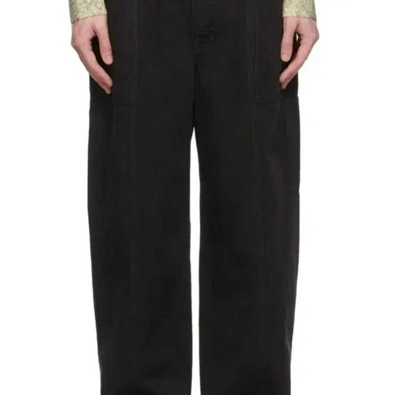 [BUNJANG] Lemaire Garment-Dyed Cotton Linen Fatigue Pants Black / 르메르 LEMAIRE 가먼트 다이 코튼 린넨 파티그 팬츠 (48사이즈)