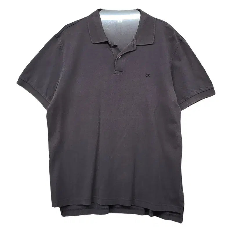 [BUNJANG] Calvin Klein Gray Logo Short Sleeve Polo Shirt M / 캘빈클라인 그레이 로고 반팔 카라티 M
