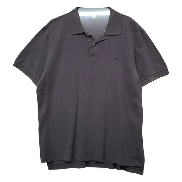 [BUNJANG] Calvin Klein Gray Logo Short Sleeve Polo Shirt M / 캘빈클라인 그레이 로고 반팔 카라티 M