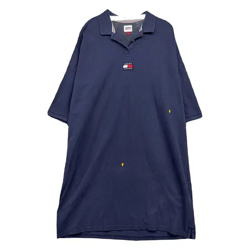 [BUNJANG] Tommy Jeans Navy Logo Short Sleeve Polo Dress - Size M / 타미 진스 네이비 로고 반팔 카라 원피스 M