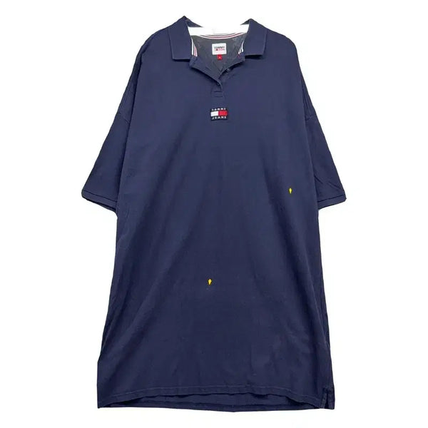 [BUNJANG] Tommy Jeans Navy Logo Short Sleeve Polo Dress - Size M / 타미 진스 네이비 로고 반팔 카라 원피스 M