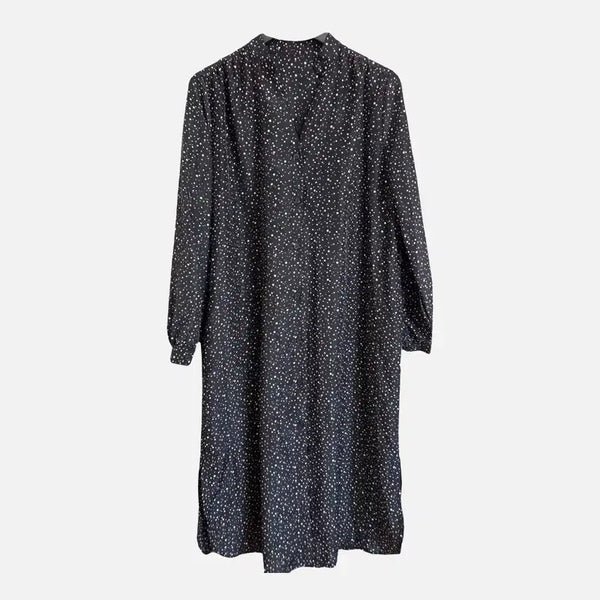 [BUNJANG] Black Polka Dot Dress / 블랙 여자 도트 원피스 FREE N8730