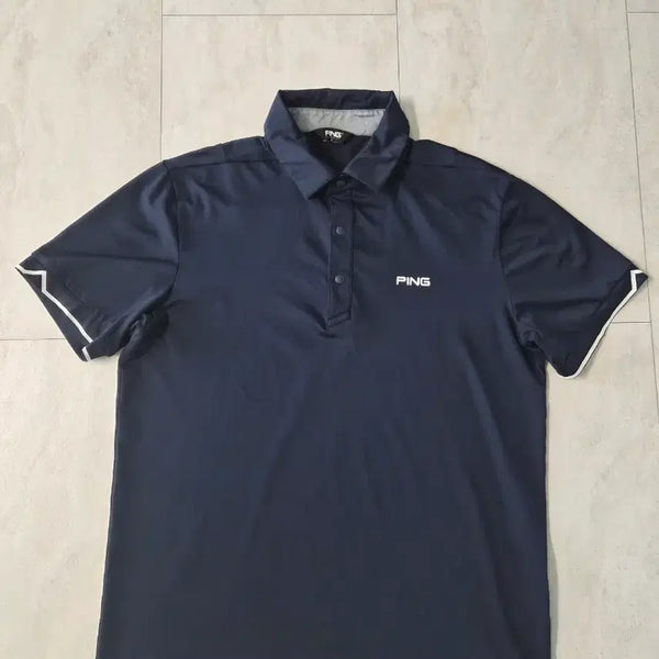 [BUNJANG] PING Men's Golf Short Sleeve Polo Shirt Navy Size 95 / 남성 핑 골프 반팔티 95