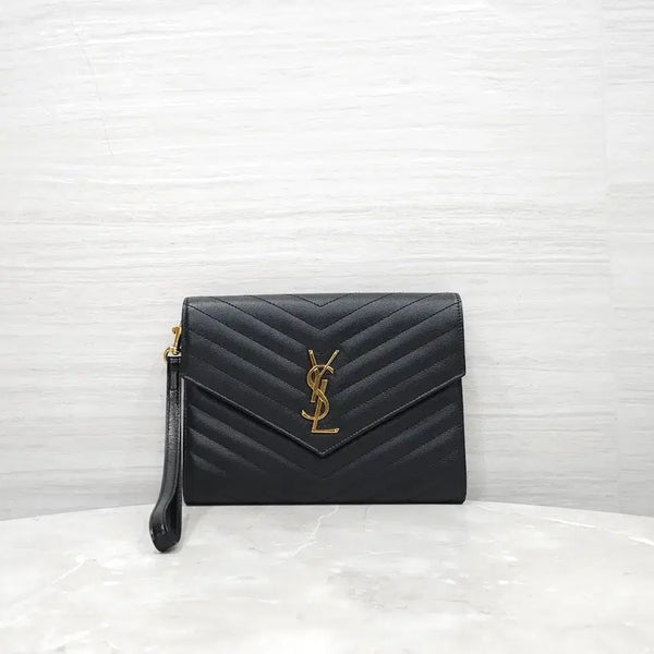 [BUNJANG] Saint Laurent Black Envelope Monogram Clutch 617662 / 생로랑 블랙 엔벨로프 모노그램 클러치 617662