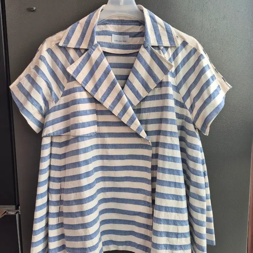 [BUNJANG] Son Jung Wan Blue White Color Block Jacket / 손정완 블루 화이트 자켓