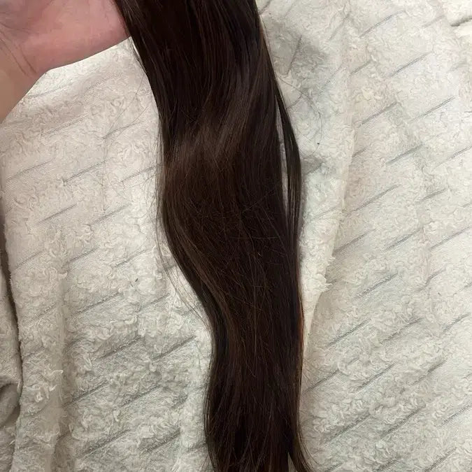 [BUNJANG] 20-inch Light Brown Hair Extensions (93 Pieces) / 붙임머리 20인치 밝은 브라운 93피스