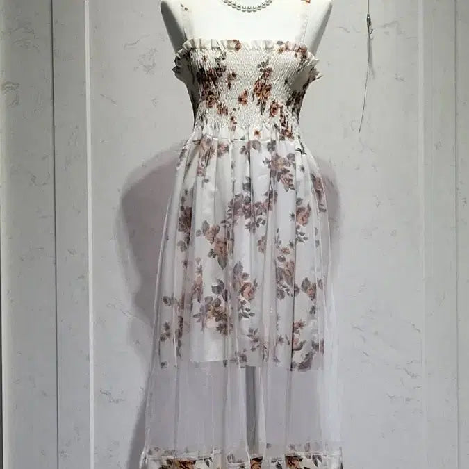 [BUNJANG] Floral Chiffon Long Dress / 플로럴 쉬폰 롱 원피스