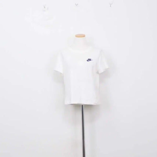 [BUNJANG] Nike Women's Lightweight Cotton Cropped T-Shirt - Ivory, Size S / [정품] 나이키(NIKE) 여성 아이보리 경량 면 크롭 반팔 라운드티 S사이즈 정인샵