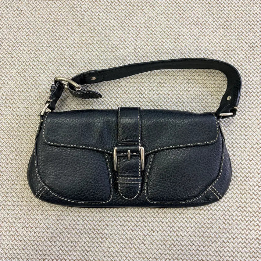 [BUNJANG] Michael Kors Black Leather Handbag / 실측 마이클코어스 블랙 가죽 핸드백 0728D1