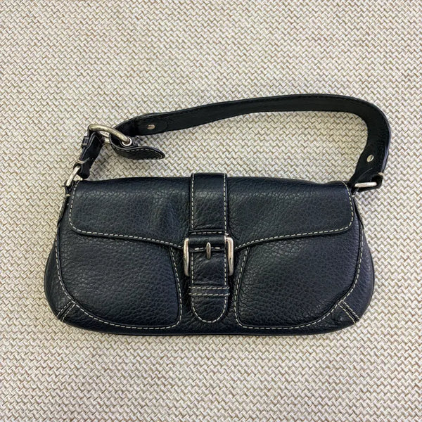 [BUNJANG] Michael Kors Black Leather Handbag / 실측 마이클코어스 블랙 가죽 핸드백 0728D1