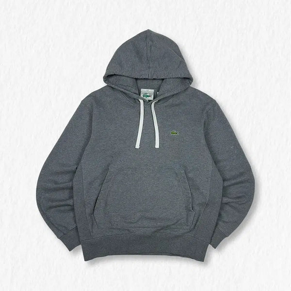 [BUNJANG] Lacoste Heavy Cotton Hoodie Grey L / 라코스테 헤비코튼 후드티 그레이