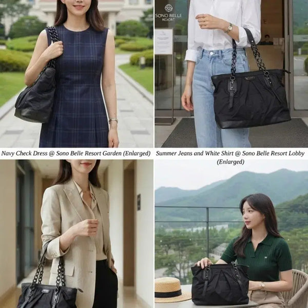 [BUNJANG] Burberry Jacquard Check Nylon Chain Shoulder Bag / 버버리 천 숄더백
