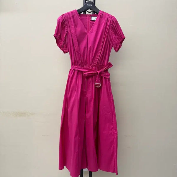 [BUNJANG] MOJO.S.FINAE Pleated Line V-Neck Dress / 모조에스핀 플리츠라인 브이넥 원피스