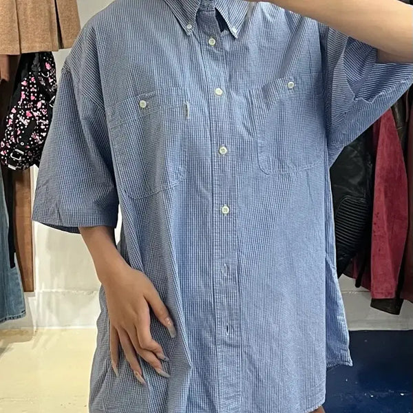 [BUNJANG] 1990s Gap Checkered Short Sleeve Shirt XL / 1990s Gap 올드갭 반팔 체크셔츠