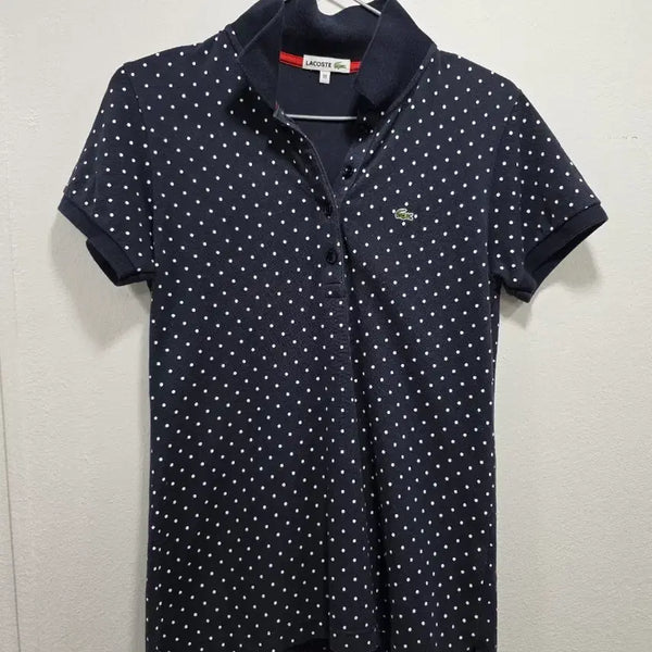 [BUNJANG] Lacoste Polka Dot Short Sleeve Polo Shirt / 라코스테 도트 pk반팔