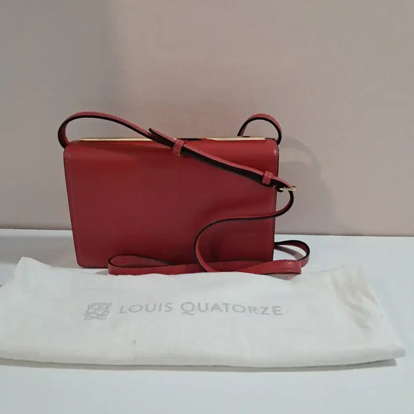 [BUNJANG] Louis Quatorze Women's Red Leather Crossbody Bag / 루이까또즈 여성 가방 레드