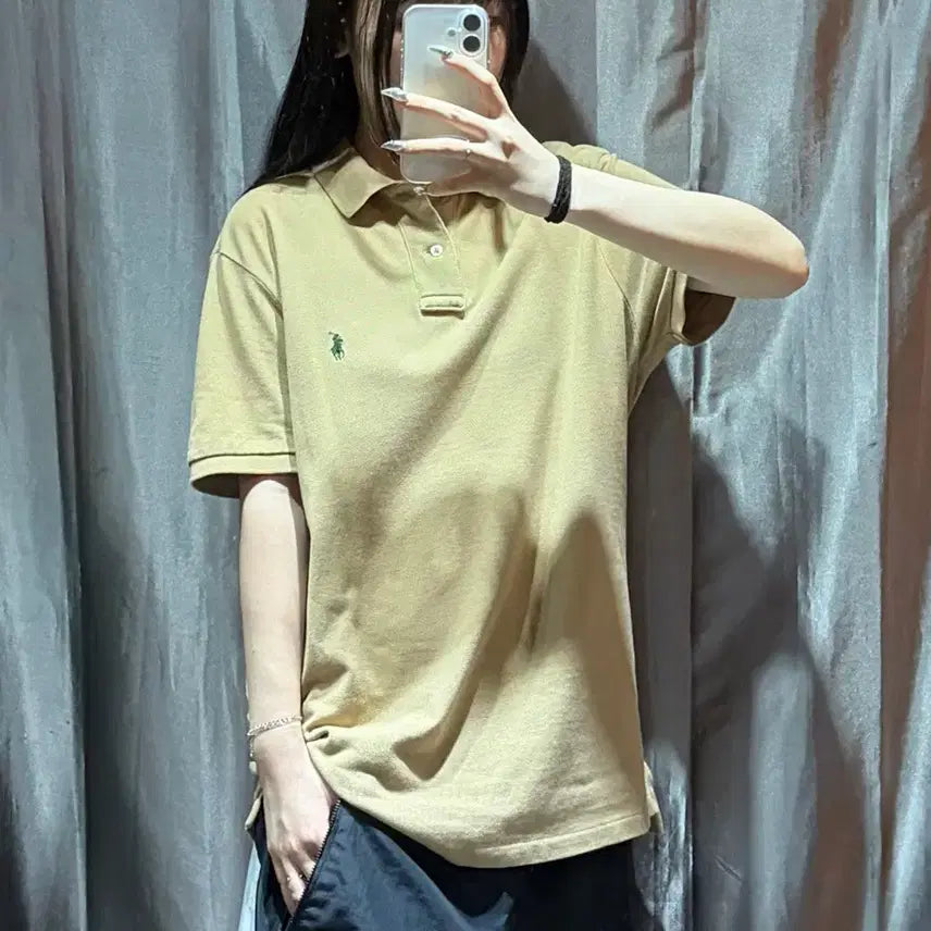 [BUNJANG] Polo Ralph Lauren Custom Fit Beige Short Sleeve Polo Shirt / M 폴로랄프로렌 커스텀 핏 베이지 PK 반팔