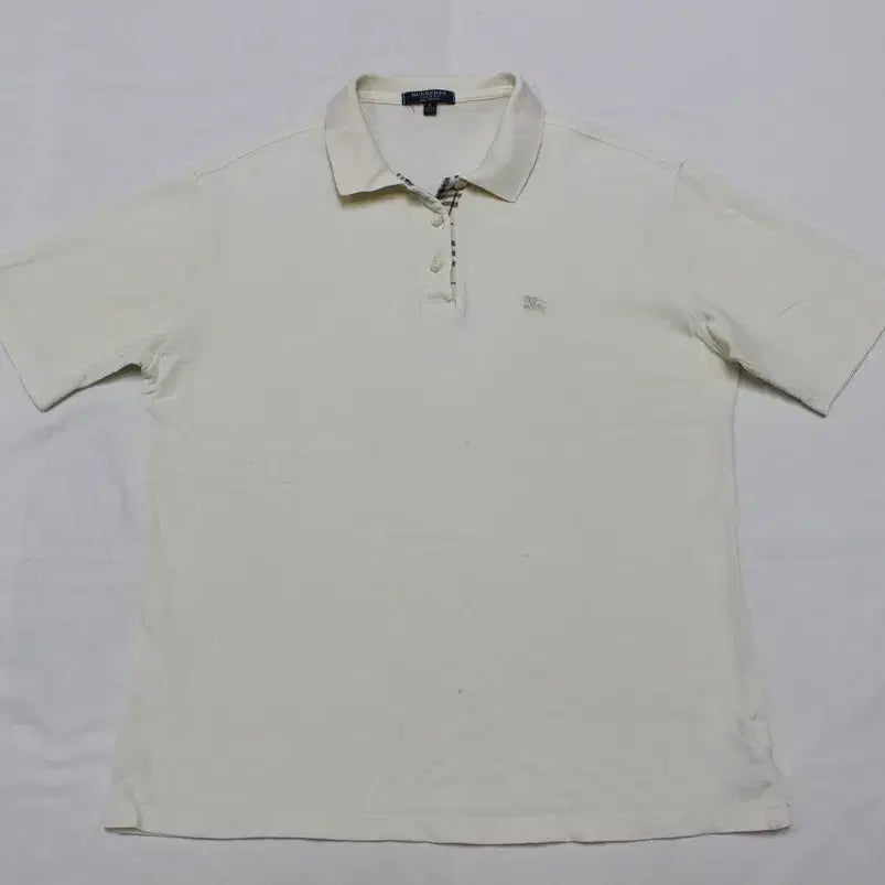 [BUNJANG] Burberry Women's Cotton T-Shirt - Beige, Size L / 버버리 여성 L 100 반팔 티셔츠/P01