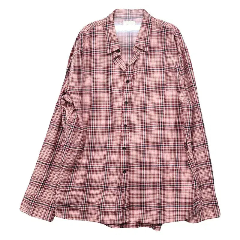 [BUNJANG] TNGT Signal Check Light Pink Shirt M / TNGT 시그널 체크 라이트 핑크 셔츠 M