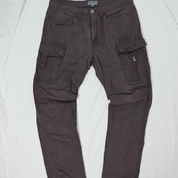 [BUNJANG] SERIES Wax Cargo Work Pants Brown / 시리즈 왁스 카고 워크팬츠 멀티포켓 러프 브라운 32