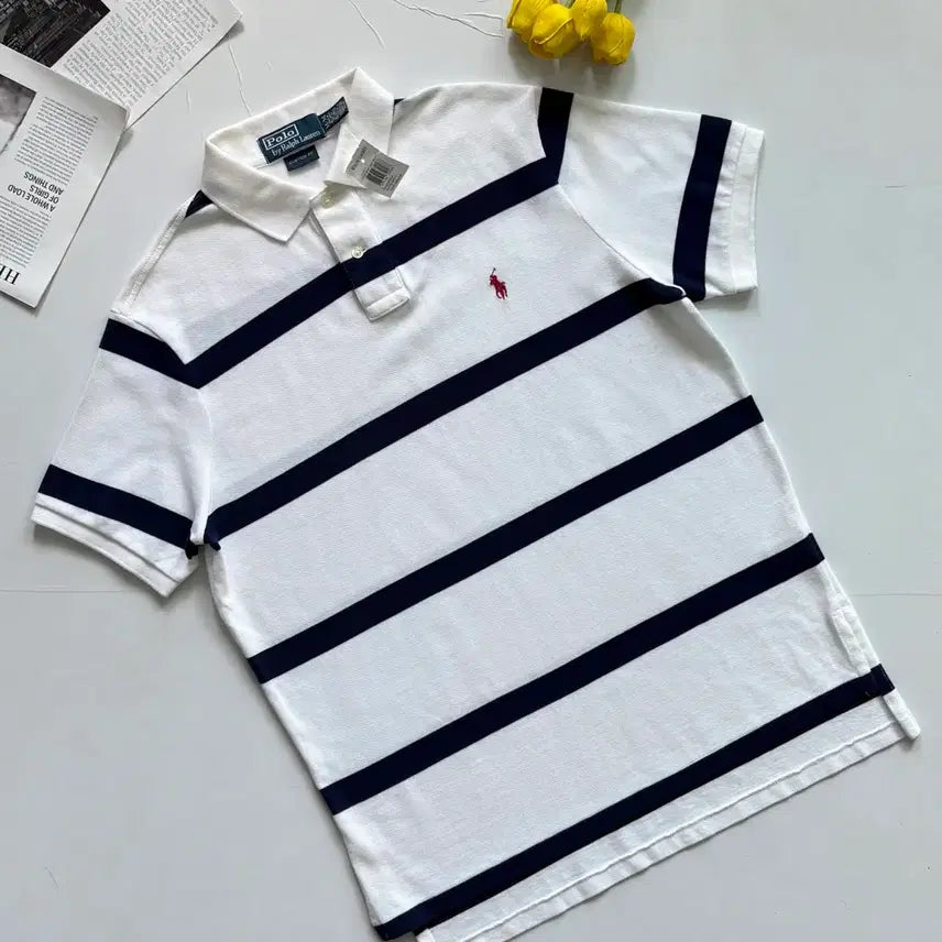 [BUNJANG] Polo Ralph Lauren Striped PK Polo Shirt (Size M) / Polo 폴로랄프로렌 스트라이프 PK 카라티