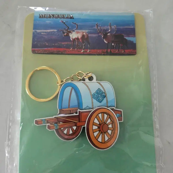 [BUNJANG] Mongolian Reindeer Magnet & Wagon Keychain Set / 몽골 순록 마그넷자석과 마차 키링