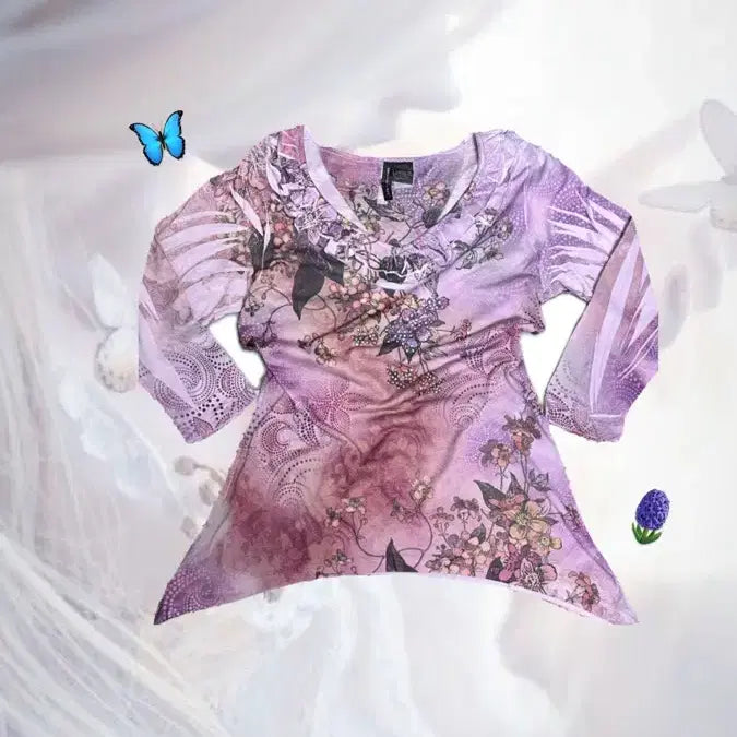 [BUNJANG] Fairy Mood Purple 7-Sleeve Top / 페어리 무드 퍼플 7부 슬리브