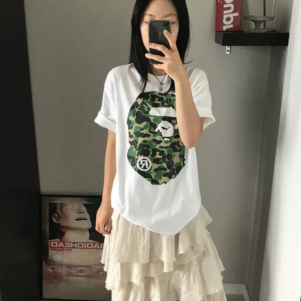 [BUNJANG] BAPE ABC Camo Big Ape White T-Shirt / 베이프 ABC 카모 빅에이프 화이트 반팔티