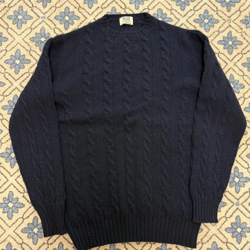 [BUNJANG] Random Workshop William Navy Cable Knit 42 / 윌리엄 로키 네이비 케이블 니트 42