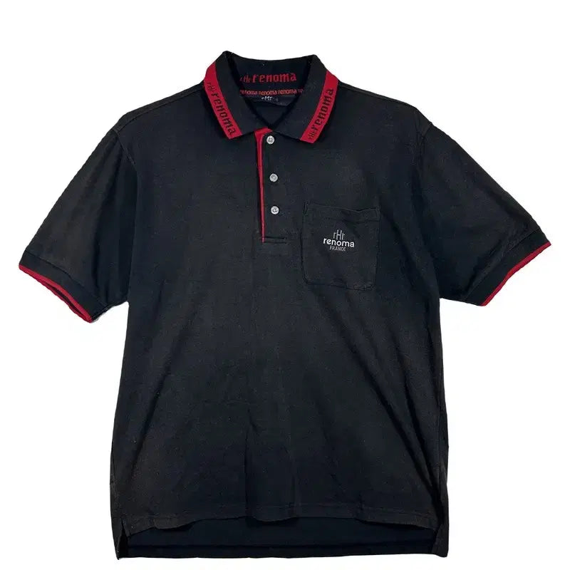 [BUNJANG] Renoma Black Sports Polo Shirt / RENOMA 레노마 블랙 스포츠 카라티 골프 스포츠웨어  [L] 코튼 혼방