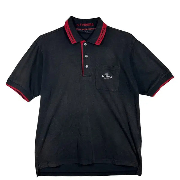 [BUNJANG] Renoma Black Sports Polo Shirt / RENOMA 레노마 블랙 스포츠 카라티 골프 스포츠웨어  [L] 코튼 혼방