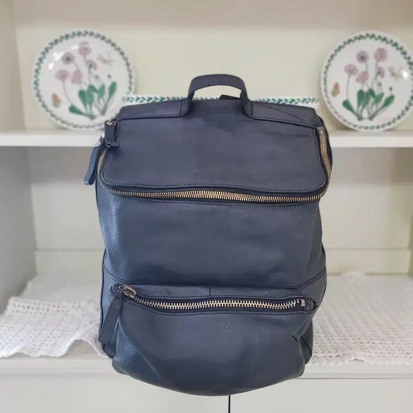 [BUNJANG] Mandarina Duck Unisex Backpack Dark Grey Leather / 정품 만다리나덕 남녀공용백팩