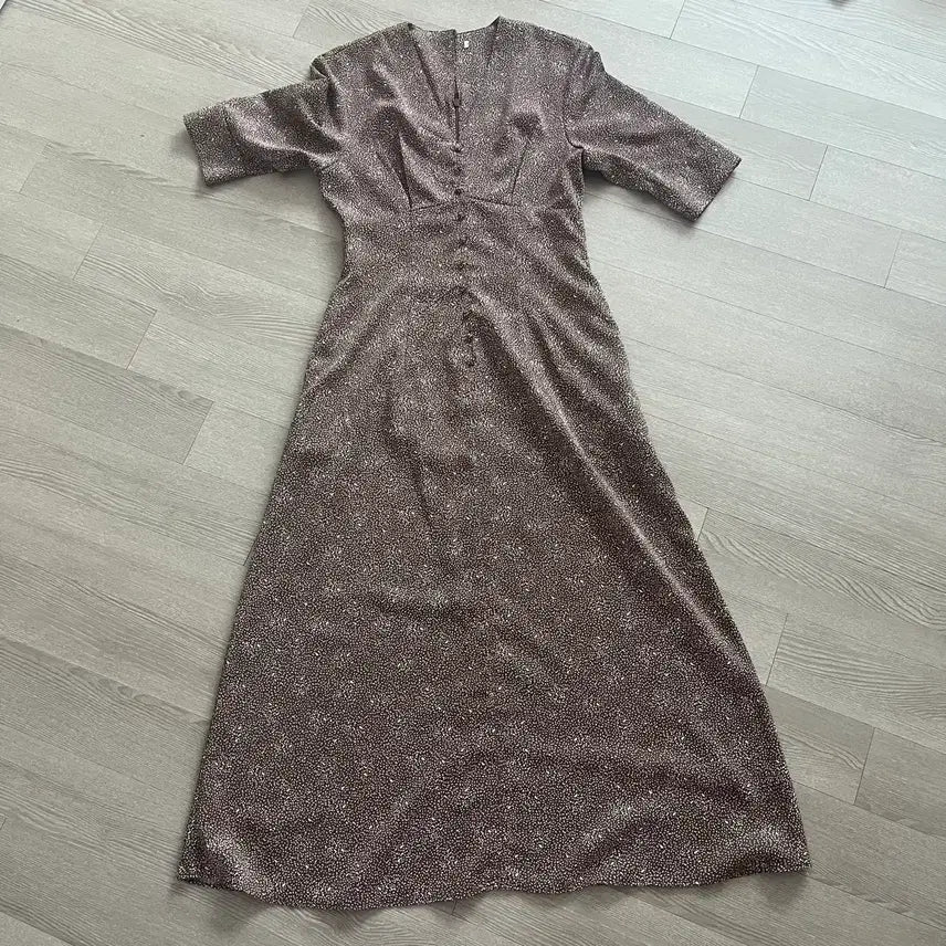 [BUNJANG] Vintage Flower Pattern Long Dress with Inner Dress / 빈티지 플라워 패턴 롱 원피스