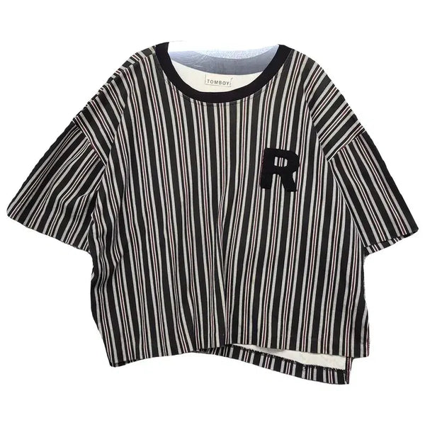 [BUNJANG] Vintage Striped T-Shirt / 톰보이 스트라이프 빈티지 반팔티 F