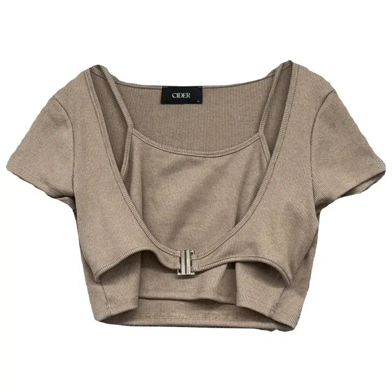[BUNJANG] Shop Cider Beige Short Sleeve T-Shirt L / 샵사이더 베이지 반팔티 L