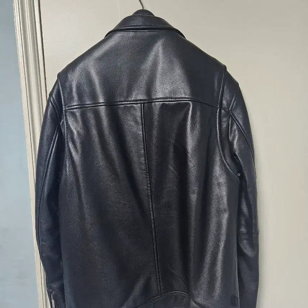 [BUNJANG] Black Lambskin Single Rider Jacket / 블랙 렘스킨 싱글라이더 자켓