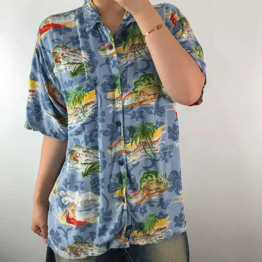[BUNJANG] Quiksilver Hawaiian Shirt / [L] 퀵실버 하와이안 셔츠